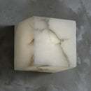 Cream onyx marble cube led wall sconce for bedroom lighting