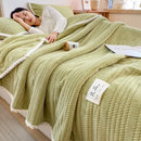Cream plush double sided jacquard milk velvet blanket bedroom throw