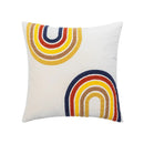 Cream rainbow cartoon abstract embroidery cushion cover living room