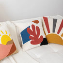 Cream rainbow cartoon abstract embroidery cushion cover living room