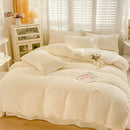 Cream ribbed bubble yarn duvet cover set bedroom bedding