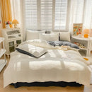 Cream ribbed bubble yarn duvet cover set bedroom bedding