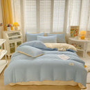 Cream ribbed bubble yarn duvet cover set bedroom bedding