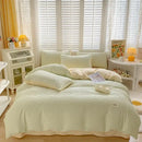 Cream ribbed bubble yarn duvet cover set bedroom bedding