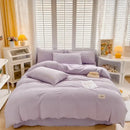 Cream ribbed bubble yarn fabric bedding set bedroom duvet cover