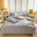Cream ribbed bubble yarn fabric bedding set bedroom duvet cover
