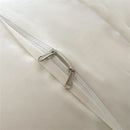 Cream satin 1000tc egyptian cotton bedding set bedroom silver piping
