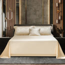 Cream satin jacquard egyptian cotton bedding set for bedroom