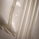 Cream & silver damask lyocell cotton bedding set bedroom lace trim