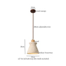Cream speckled ceramic and led wood yellow pendant light bedroom