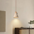 Cream speckled ceramic and led wood yellow pendant light bedroom