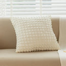 Cream style elastic puff plaid cushion cover living room decor