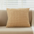Cream style elastic puff plaid cushion cover living room decor