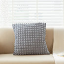 Cream style elastic puff plaid cushion cover living room decor