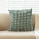 Cream style elastic puff plaid cushion cover living room decor