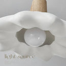 Cream style led flower chandelier – bedroom wood pendant light