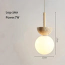 Cream style nordic beige stone and glass pendant lamp bedroom
