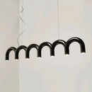Cream style nordic black arched pendant light for living room