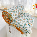 Cream teddy bear breathable double gauze quilt bedroom bedding