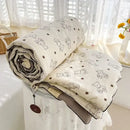 Cream teddy bear breathable double gauze quilt bedroom bedding