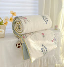 Cream teddy bear breathable double gauze quilt bedroom bedding