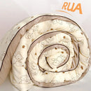 Cream teddy bear double layered soya fibre quilt bedroom comforter