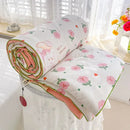 Cream teddy bear double layered soya fibre quilt bedroom comforter
