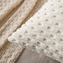 Cream textured knit decorative pillow cover living room throw pillow