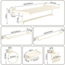 DecorBites™ Bathroom Set: Cream White Shelf, Towel Rack, Paper Holder, Brush Holder & Hardware