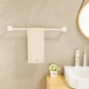 DecorBites™ Bathroom Set: Cream White Shelf, Towel Rack, Paper Holder, Brush Holder & Hardware