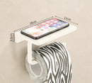 DecorBites™ Bathroom Set: Cream White Shelf, Towel Rack, Paper Holder, Brush Holder & Hardware