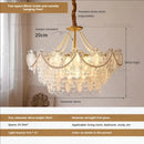 Cream wind crystal chandelier gold living room pendant light