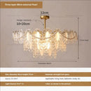 Cream wind crystal chandelier gold living room pendant light
