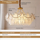 Cream wind crystal chandelier gold living room pendant light