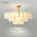 Cream wind crystal chandelier gold living room pendant light