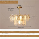 Cream wind crystal chandelier gold living room pendant light