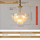 Cream wind feather pearl crystal chandelier living room light