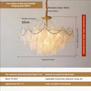 Cream wind feather pearl crystal chandelier living room light