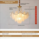 Cream wind feather pearl crystal chandelier living room light