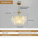 Cream wind feather pearl crystal chandelier living room light