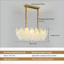 Cream wind feather pearl crystal chandelier living room light