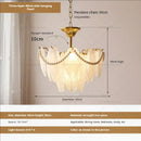 Cream wind feather pearl crystal chandelier living room light