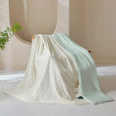 Creamy white & mint green ice cream silk quilt bedroom blanket