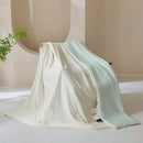 Creamy white & mint green ice cream silk quilt bedroom blanket