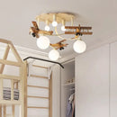 Creative airplane led wooden plane chandelier for boys bedroom