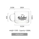 Creative alphabet glass juice cup with gold inscription kitchen mug