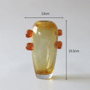 Creative bubble glass vase set blue & amber living room decor