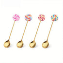 Creative candy donut dessert fork and gold spoon set dining room