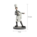 Creative chef wine rack sculpture kitchen decor figurines
