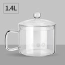 Creative clear glass salad bowl with handle for kitchen and dining room